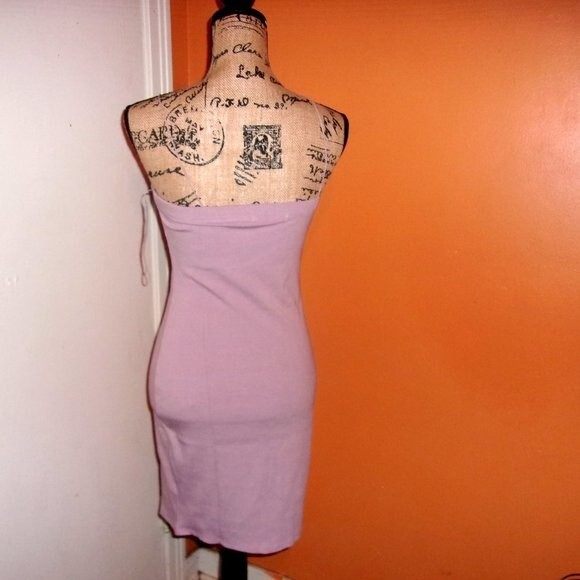 Active Usa Large Mauve Ribbed Cami Mini Dress - Picture 11 of 12